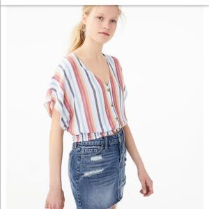 Aeropostale cropped striped blouse